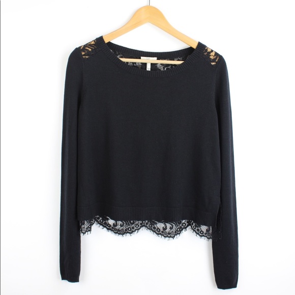Joie Matrika Black Lace Sweater - Picture 2 of 8